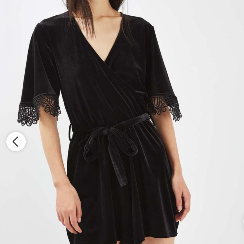 Topshop Black Romper Dress